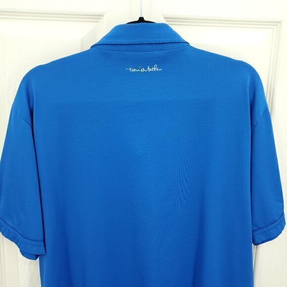 Men's Travis Mathew Short Sleeve Performance Polo Shirt XL Blue/White - Picture 5 of 15